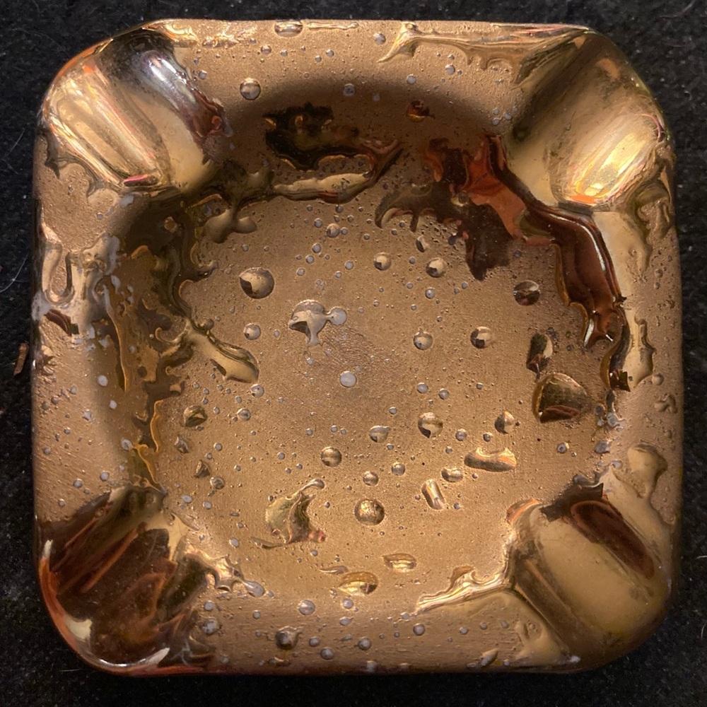 DIXON ART STUDIO 22 KT GOLD ASHTRAY